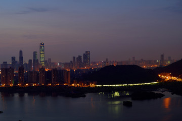 长沙咸嘉湖城市建筑风光夜景