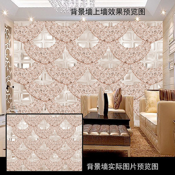 米色奢華寶石3D立體珠寶背景墻
