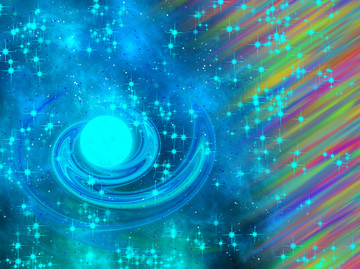 高清藍(lán)色星空裝飾畫