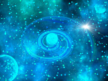高清藍(lán)色星空圖