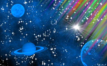 高清藍(lán)色宇宙星空裝飾畫
