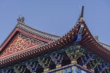 中国古建筑传统寺庙天气晴朗