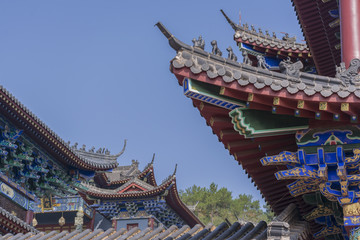 中国古建筑传统寺庙天气晴朗
