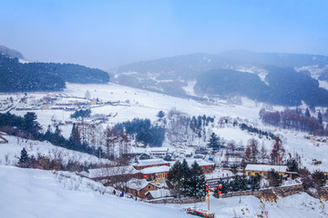 松岭雪村水墨画吉林