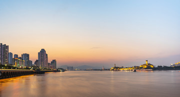 温州江心屿夜景全景