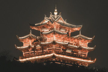 杭州城隍阁夜景灯光
