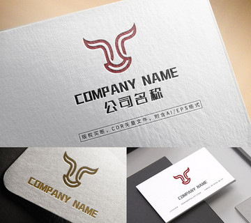 大氣牛角logo牛頭標(biāo)志設(shè)計(jì)