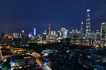 上海老城厢城市风光夜景