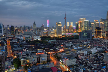 上海老城厢豫园商城风光夜景