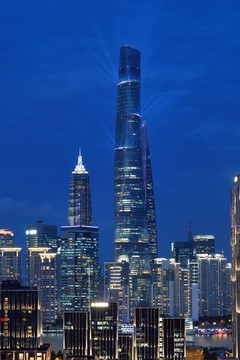 上海中心灯光秀夜景