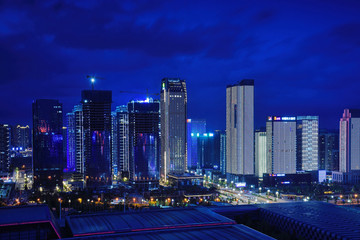 贵阳贵州金融城城市建筑风光夜景