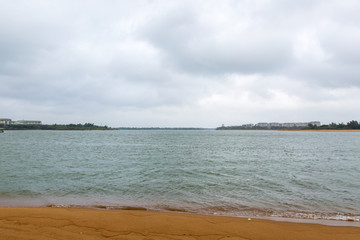 海南琼海博鳌玉带滩万泉河风光