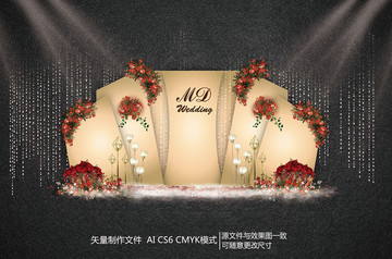 香檳色婚禮迎賓區(qū)