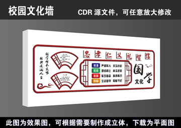 学校国学经典文化墙宣传栏展板