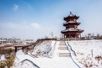 青州富贵养生苑雪景