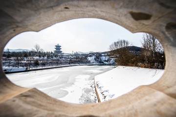 青州富贵养生苑雪景