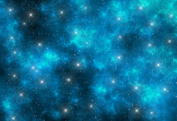 藍(lán)色高清宇宙星空裝飾畫
