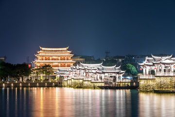 潮州广济桥夜景