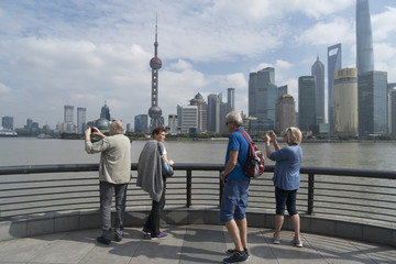 上海外滩外国游客