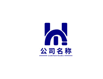 创意心形字母hm商务logo