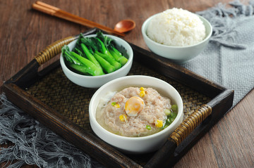 咸蛋肉饼饭