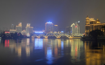 福州中洲岛夜景福州江滨夜景