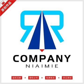 字母R紙飛機(jī)科技標(biāo)志LOGO