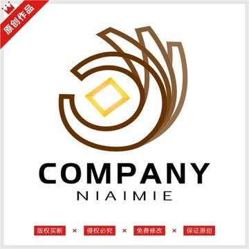 投資金融銅錢銀行標(biāo)志LOGO