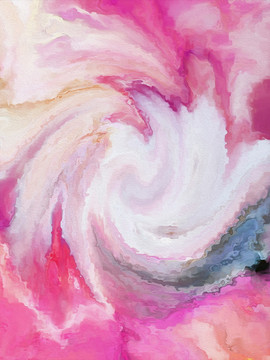 竖版太极混沌粉色云雾抽象装饰画