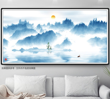 屏風(fēng)水墨山水