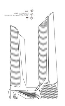 南京地標(biāo)建筑南京青奧中心雙塔