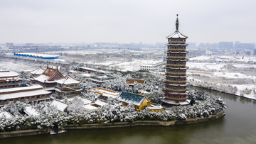 高旻寺雪景航拍