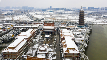 高旻寺雪景航拍