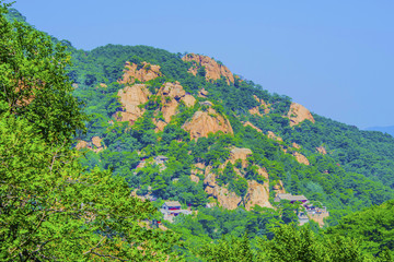 千山无量观建筑群天上天山峰全景