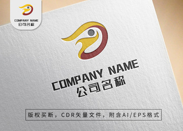 丝带小人运动会logo商标设计