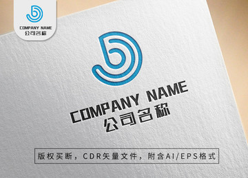 螺纹圆圈字母Dlogo商标设计