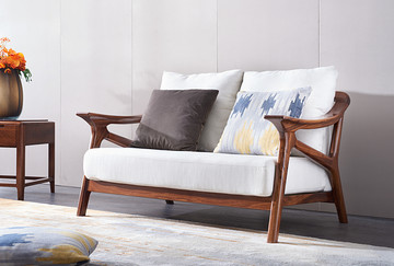 古典高端实木真皮欧式双人沙发
