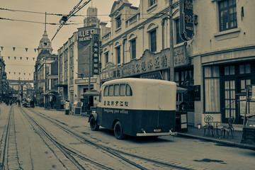 老上海南京路街景