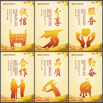 誠信分享服務(wù)合作品質(zhì)勤奮文化墻