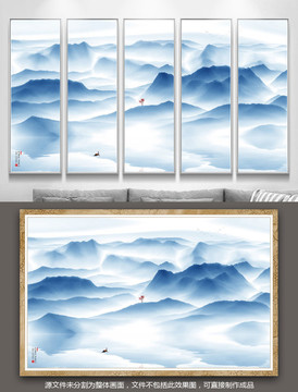 水墨山水畫裝飾畫