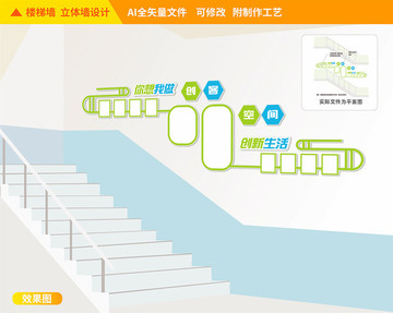 創(chuàng)客空間樓梯文化墻