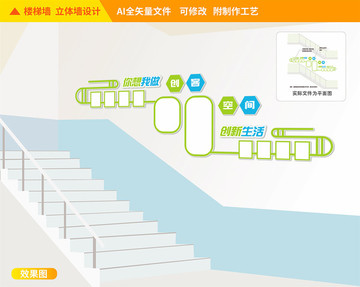 创客空间楼梯文化墙