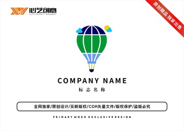 互联网公司热气球标志logo