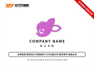 小鹿卡通動(dòng)物女生標(biāo)志logo