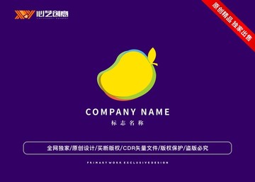 多彩水果芒果标志logo