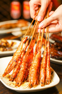 串烤海虾