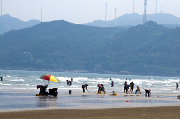 沙滩海与船