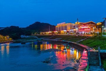 安徽旌德徽水河夜景