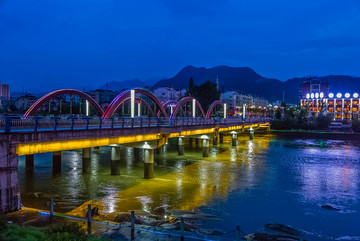 安徽旌德徽水河夜景