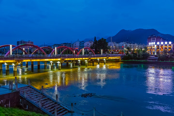 安徽旌德徽水河夜景